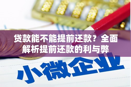 华阴贷款能不能提前还款？全面解析提前还款的利与弊