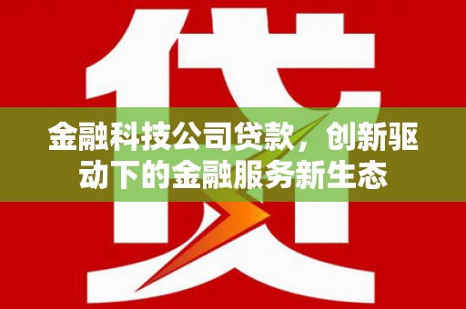 南庄金融科技公司贷款，创新驱动下的金融服务新生态