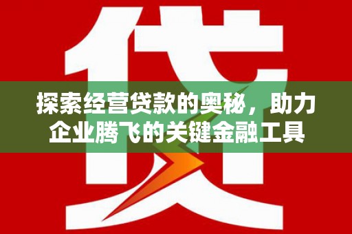 龙江探索经营贷款的奥秘，助力企业腾飞的关键金融工具