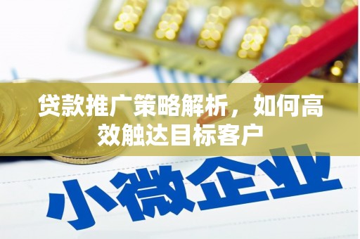 鸡东贷款推广策略解析，如何高效触达目标客户