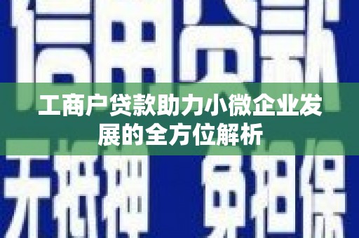 保德工商户贷款助力小微企业发展的全方位解析