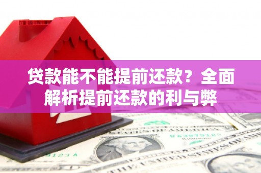 玉门贷款能不能提前还款？全面解析提前还款的利与弊