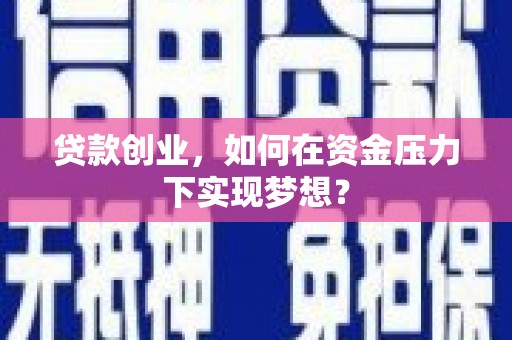 沙依巴克贷款创业，如何在资金压力下实现梦想？