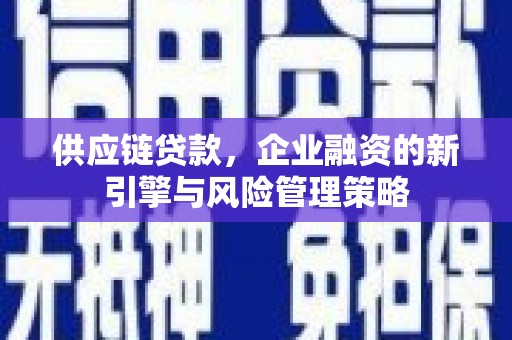 北竿供应链贷款，企业融资的新引擎与风险管理策略