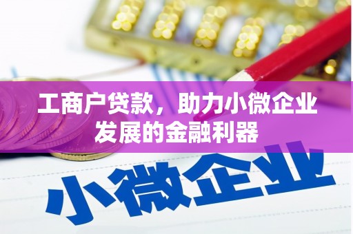 大渡口工商户贷款，助力小微企业发展的金融利器