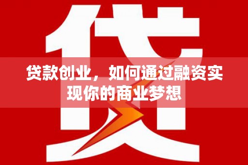 卑南贷款创业，如何通过融资实现你的商业梦想