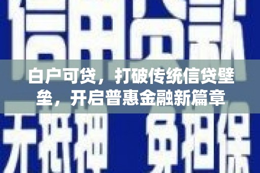 萝北白户可贷，打破传统信贷壁垒，开启普惠金融新篇章